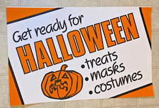 Vintage Ben Franklin 5 & Dime Store Big Halloween Sign 33-1/2