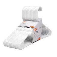 HDX White Plastic Hangers (20-Pack) picture