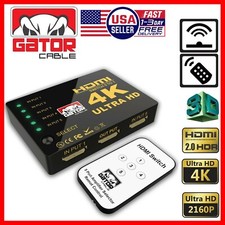 4K HDMI 2.0 Cable Splitter Switcher Box Hub IR Remote Control 5X1 Power 5 to 1 picture