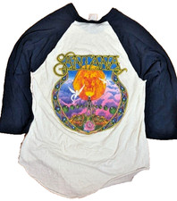 Vintage 70s Santana Band Concert Tour Raglan T Shirt Sz M Graphic Double Sided picture