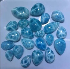 Natural Dominican Sky Blue Larimar 5 Pcs Cabochon Gemstones 50 Cts Wholesale Lot picture