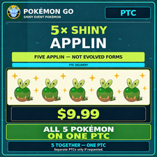 Pokemon GO 5x Shiny Applin PTC Acc Bundle - All 5 on One Acc picture