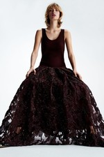 H&M Studio Glittery Skirt Dress Burgundy Size Small NWOT picture