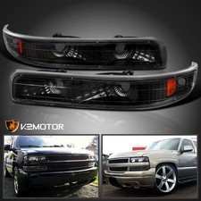 Fits 1999-2002 Chevy Silverado 00-06 Tahoe Suburban Black Bumper Lights Signal picture