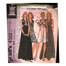 Vintage 1974 McCalls 4102 Misses Dress Sewing Pattern Size 14 Bust 36 70s Boho picture
