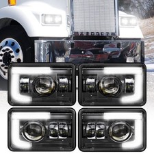 BICYACO DOT 120W 4x6 Inch LED Headlights DRL Rectangular Replacement H4651 H4... picture