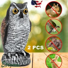 2PCS Owl Decoy Statue Protect Garden Yard Scare Birds Away Pigeon Repellent Scar picture