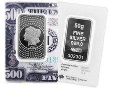 2023 Pamp Suisse Morgan Tribute 50 Gram Silver Bar - In Assay picture