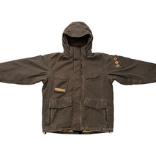 Y2K Burton Analog Snowboard Jacket Mens Large Brown Hooded Utility Vented Shell picture