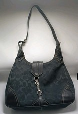 Authentic Vintage Coach Black Signature Leatherware Monogram Shoulder Bag 6255 picture