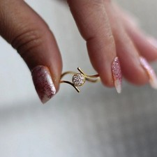 0.5Ct Round Cut Lab Created Diamond Engagement Band Ring 14K Yellow Gold Plated picture