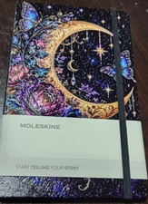Moleskine Journal – Stunning 3D UV Printed Celestial Moon & Butterfly Design picture