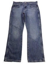 Wrangler Retro Jeans Men's 34x30 Blue Relaxed Boot Whisker Distressed Denim picture