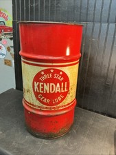 Vintage Kendall Three Star Gear Lube 15 Gallon Oil Drum Barrel 1976 picture