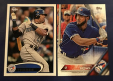 2012 & 2016 Topps 293 655 Domonic Brown & Eric Thames Rookie Lot Blue Jays picture