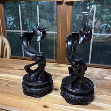 Set of 2 Killstar Soul Smoke Candelabrum Rare Black Spooky Gothic Candle Holder picture