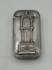 Antique 1904 Sterling Silver Vesta Match Safe Five O’Clock Club 21st Anniversary picture