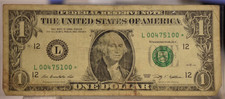 VERY RARE FROM SHEET 2009 $1.00 STAR NOTE  VERY RARE LOW RUN 640K GOOD COND picture