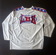 NOS 90s LBZ Motocross Jersey Adult XXL Stars Stripes U.S.A Made NEW OLD STOCK picture