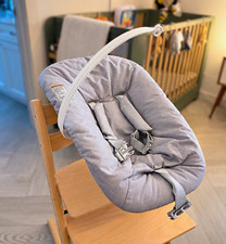 Stokke Tripp Trapp Newborn Set Gray Baby Seat Insert with Safety Harness picture