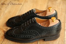 Church's Black Leather Oxford Brogue Shoes Men's UK 7 US 8 EU 41 Vintage picture