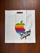 1980s vintage Apple Vintage Plastic Shopping Bag The Personal Computer rainbow picture