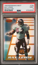 1996 Bowman's Best Ray Lewis #164 REFRACTOR Rookie Card – PSA 9 MINT picture