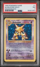 Alakazam Holo 1/102 1999 Shadowless Base Set Pokemon English PSA 7 picture