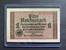 WWII Germany 1 Reichsmark 1940–1945 Reichskreditkassen Note Rare WWII Issue picture