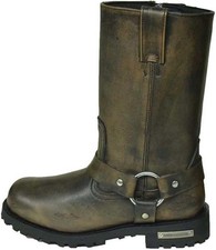 UNIK Brown Harness Men's Antique Leather Motorcycle Boot 10004.00 Multiple Sizes picture