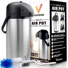 Airpot Coffee Dispenser with Pump - Insulated Stainless Steel Thermal Beverage picture