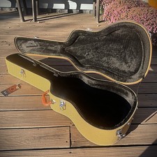Hard-Shell Lockable Dreadnought Acoustic Guitar Case with Black Plush Interior picture