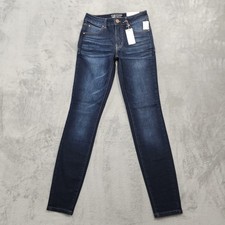 NEW Maurices Jeans Womens 2 LONG Blue High Rise Super Skinny Everflex Stretch picture