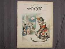 1899 Judge Magazine Made a Monkey of Him Cover Jack Giant Killer picture
