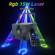 APP 15W RGB Laser Full Color ILDA Animation Laser Light DJ Stage Wedding Show picture