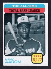 1973 Topps Baseball Card #473 Hank Aaron All-Time Total Base Leader HOF VG-EX+ picture