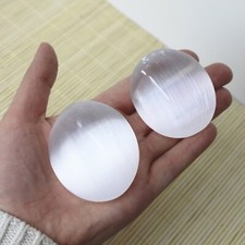 5-6CM Natural Selenite Tumbled Stone Healing Crystal Pocket Palm Stone Gift 1pcs picture