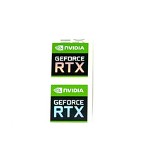 2 x  Nvidia GeForce RTX  Holographic Sticker  Label  Decal Badge 16.5mm x 18mm picture
