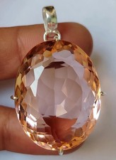 AAA 89.75 Ct+ Oval Cut imperial Topaz Natural Solid Silver Pendant Gemstone picture