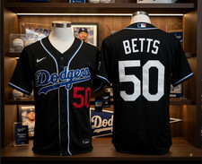 Black Los Angeles Dodgers Mookie Betts #50 Classic Royal Blue Jersey Size S-3XL picture