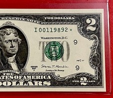 NEW ⭐️ 2017A STAR NOTE $2 DOLLAR  BILL ( MINNEAPOLIS I) 160k SCARCE UNCIRCULATED picture
