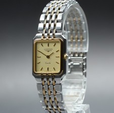 [Exc+5] Vintage Longines 153 6783 19mm Gold Dial Thak Quartz Women's Watch picture
