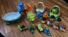 Fisher Price Little People Dinosaur Brontosaurus T Rex Caveman Mixed Lot *Used* picture