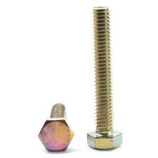 3/8-16 x 2 1/2 Coarse Grade 8 Hex Tap (Full Thread) Bolt Alloy Steel Yellow Zinc picture