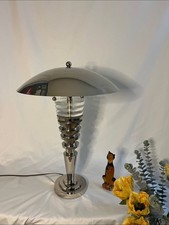 Vintage Chrome and Lucite Atomic Mushroom Table Lamp in Silver picture
