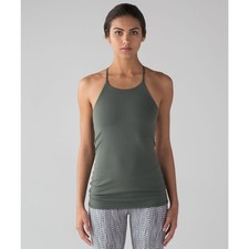 Lululemon Sun Setter Tank B/C Cup Light Support Size 8 Dark Forest Green Nulu picture