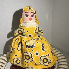 VINTAGE 1930s? TOPSY TURVEY Black African/ American White Cloth FolkArt Doll322 picture