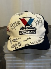 VTG 90s Mark Martin Valvoline Cummins Roush Racing Team Signed Hat Crew Chiefs picture