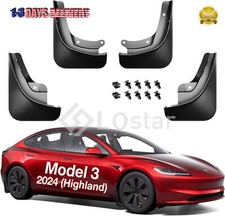 2024 2025 Tesla Model 3 Mud Flaps Splash Guards Fenders No Drilling No Tape picture