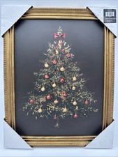 Robert Stanley Christmas Tree Framed Wall Art 11x14 Gold Frame Hobby Lobby NEW picture